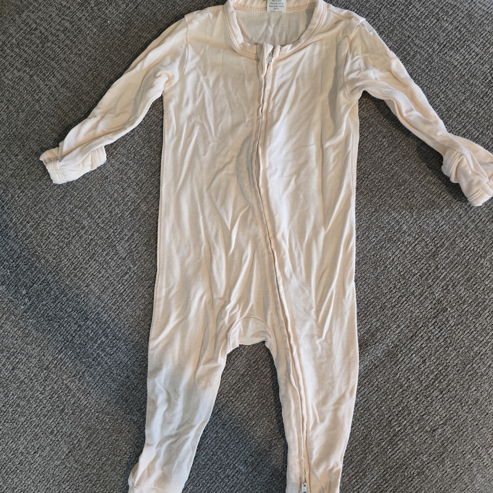 Larkspur Light Blush Footies. 0-3mo